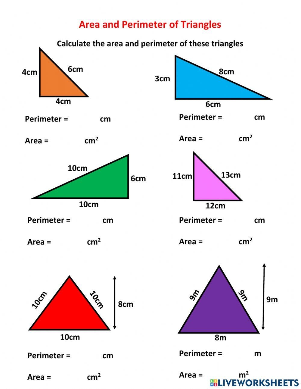 Perimeter And Area Of Triangles Activity Worksheets Library Perimeter And Area Of Triangles Activity Worksheets Library