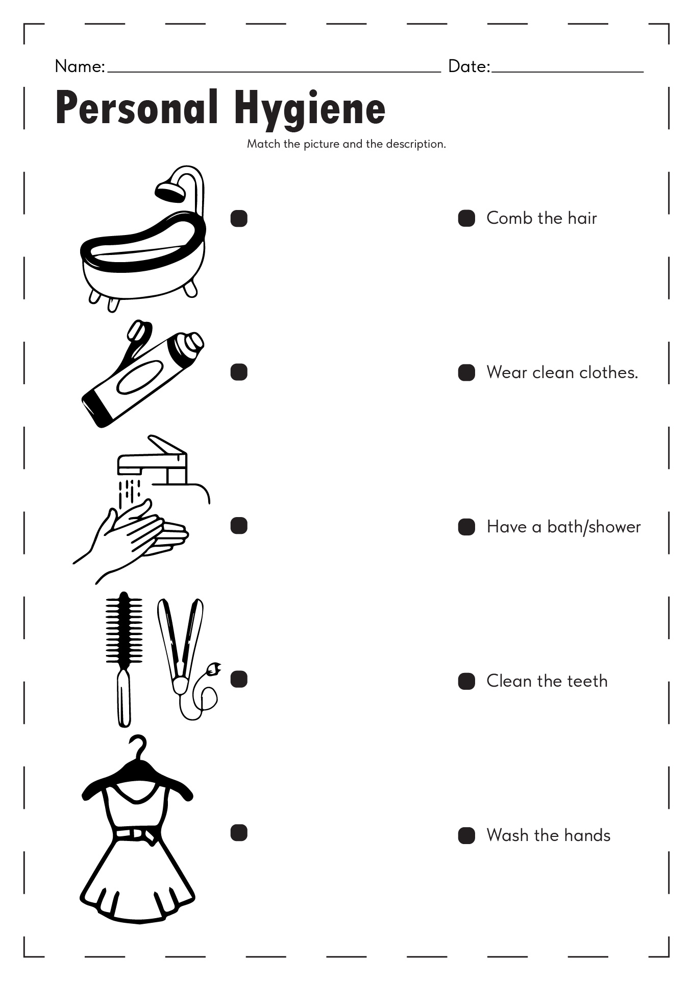 Personal Hygiene Worksheets Personal Hygiene Worksheets