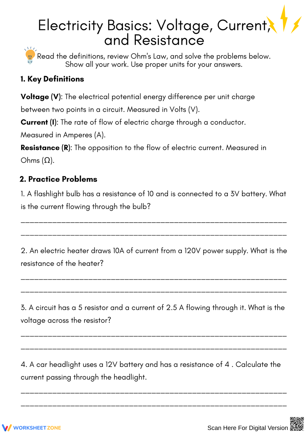Physics Worksheets