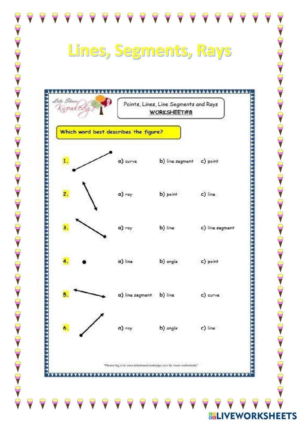 Point Line Segment Ray Online Exercise For Worksheets Library