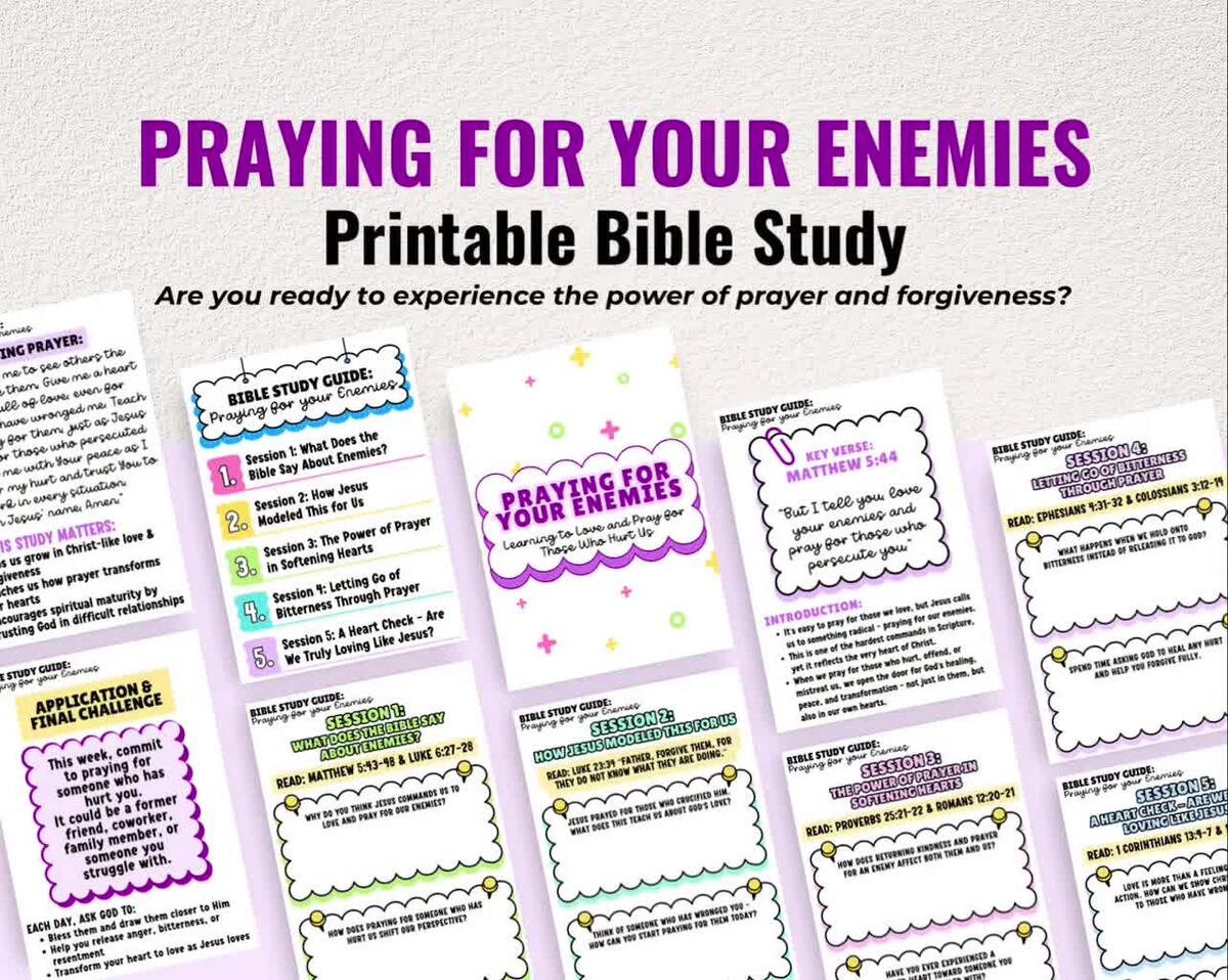 Praying For Enemies Bible Study Love Forgiveness Printable PDF Etsy Israel