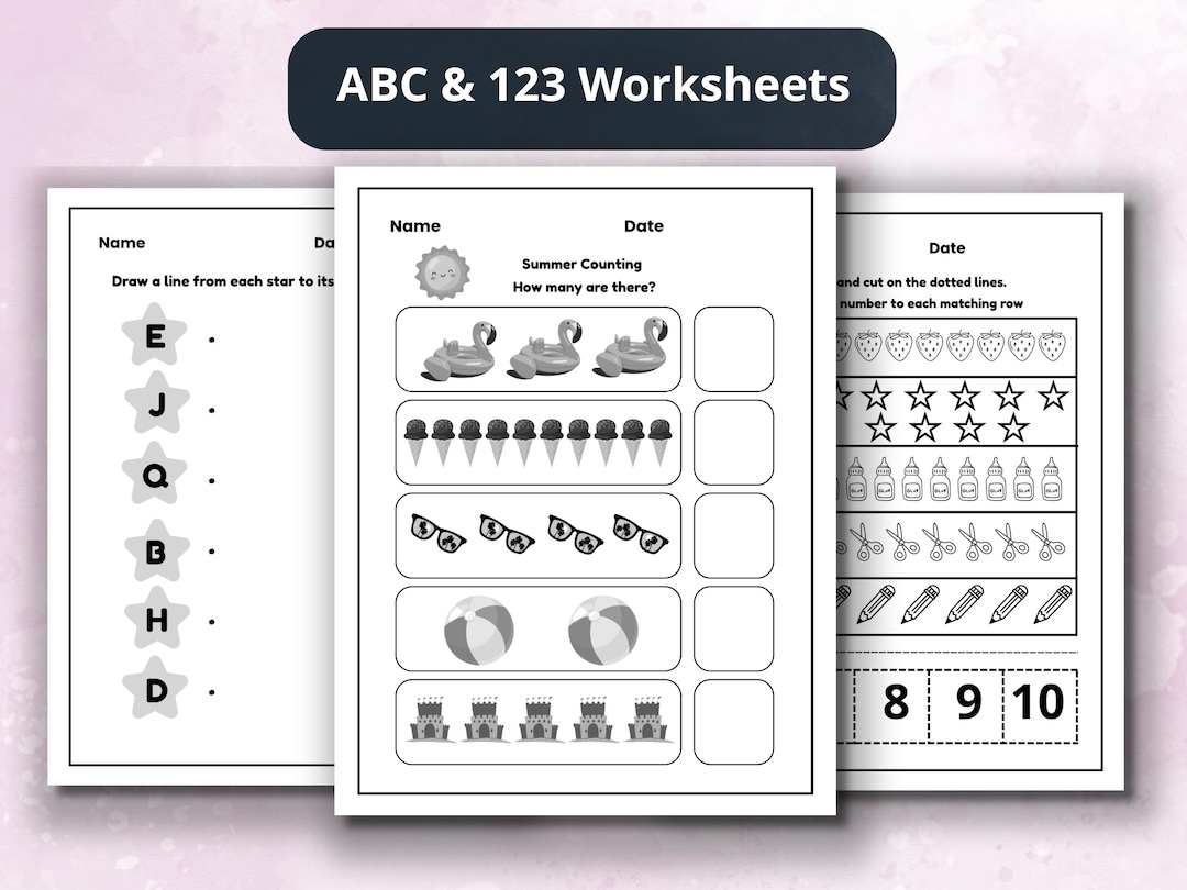 Preschool Worksheets Printable Activities Homeschool Learning Pack For Toddlers And Kids Etsy