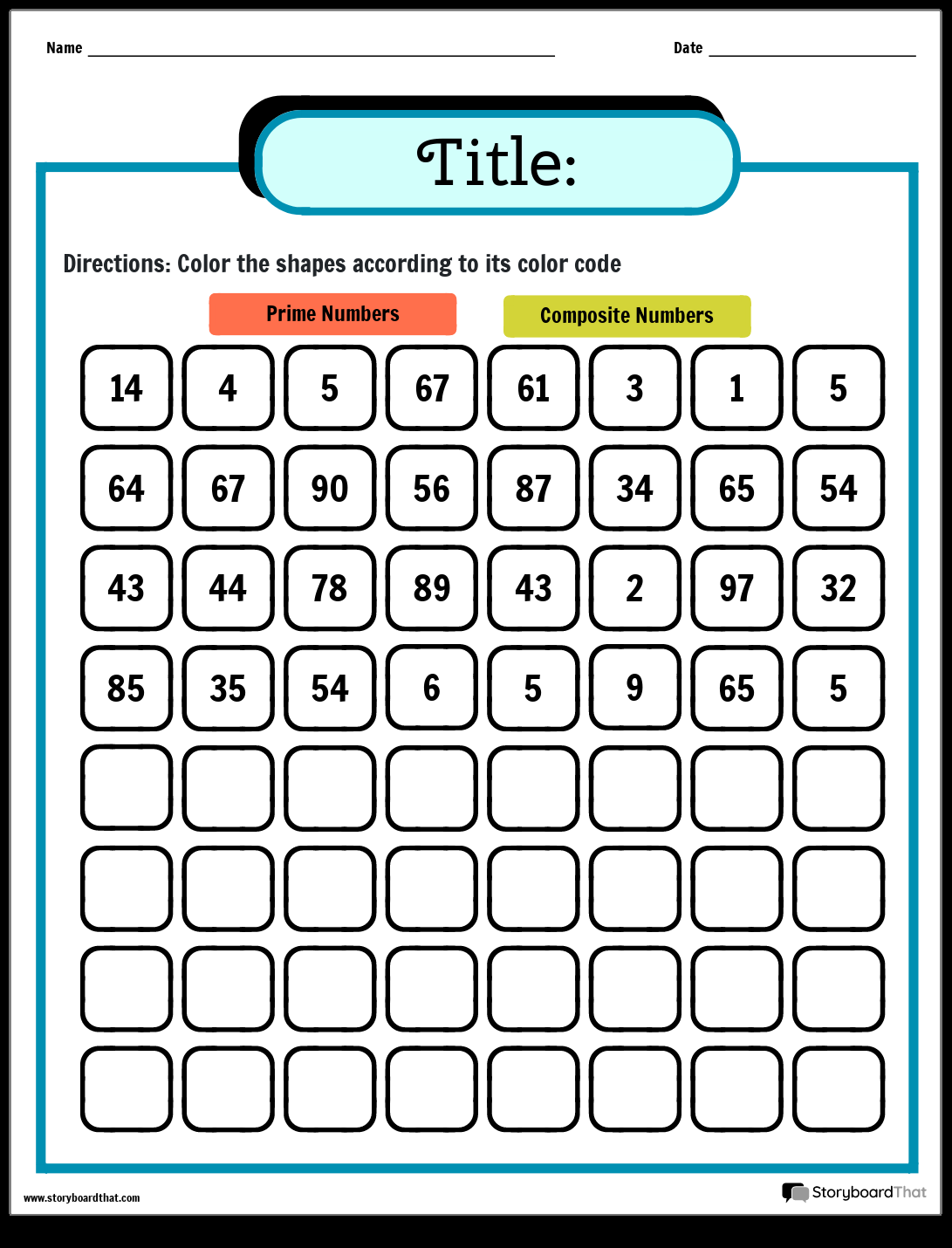 Prime Number Chart