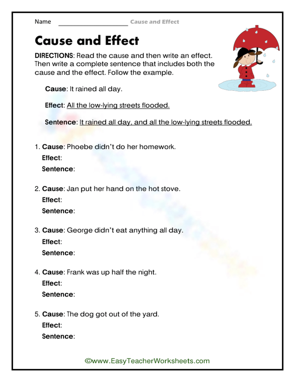 Printable 4th Grade Cause And Effect Strategies Worksheets Printable 4th Grade Cause And Effect Strategies Worksheets