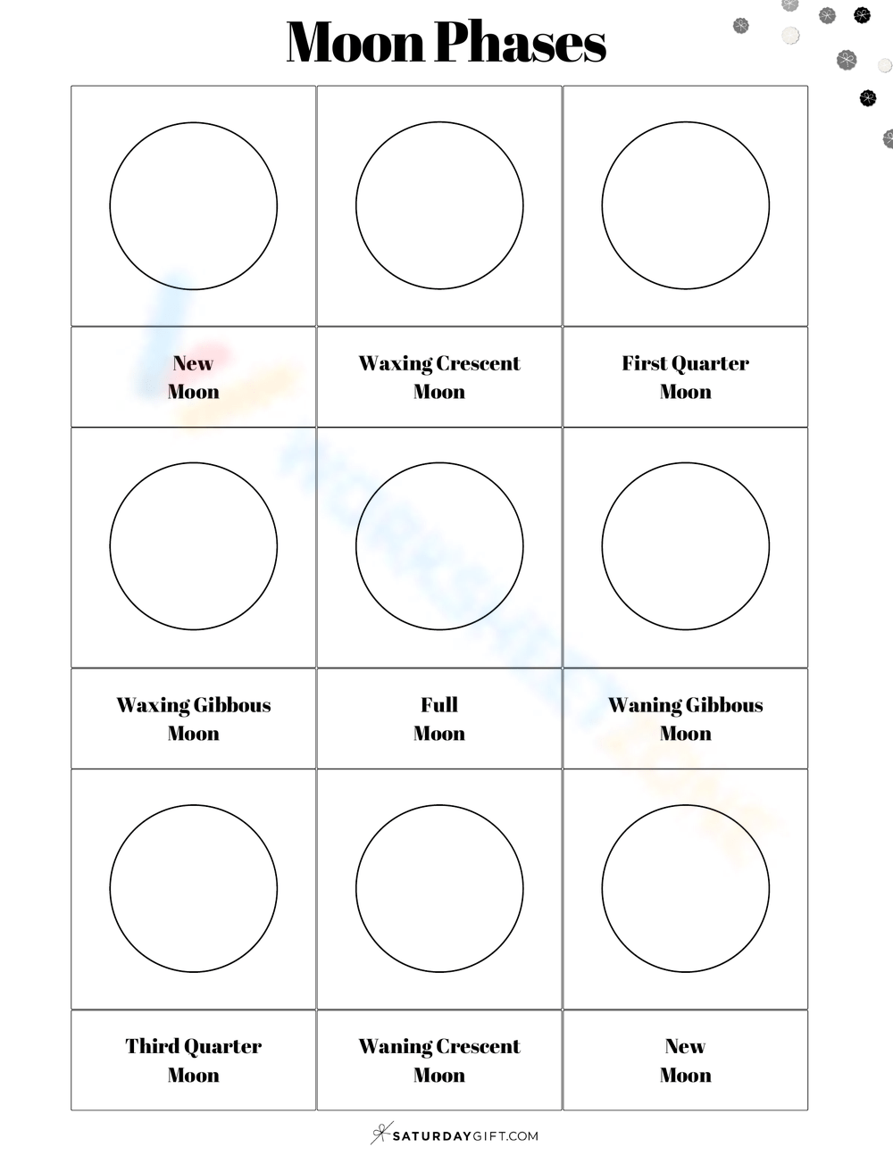 Printable 5th Grade Phases Of The Moon Worksheets Download