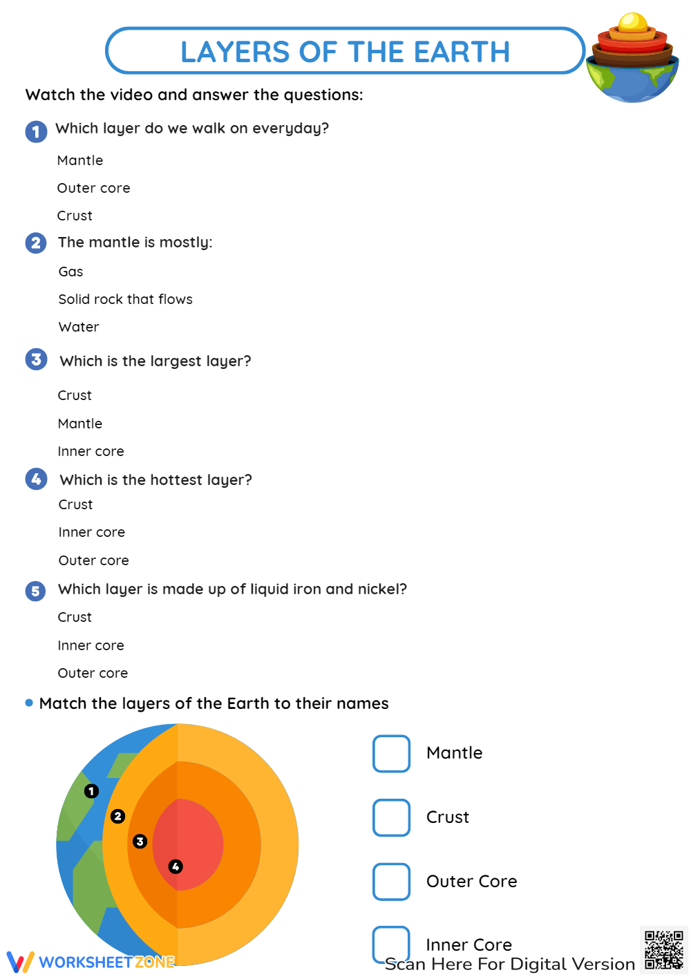 Printable 7th Grade Layers Of The Earth Worksheets Printable 7th Grade Layers Of The Earth Worksheets