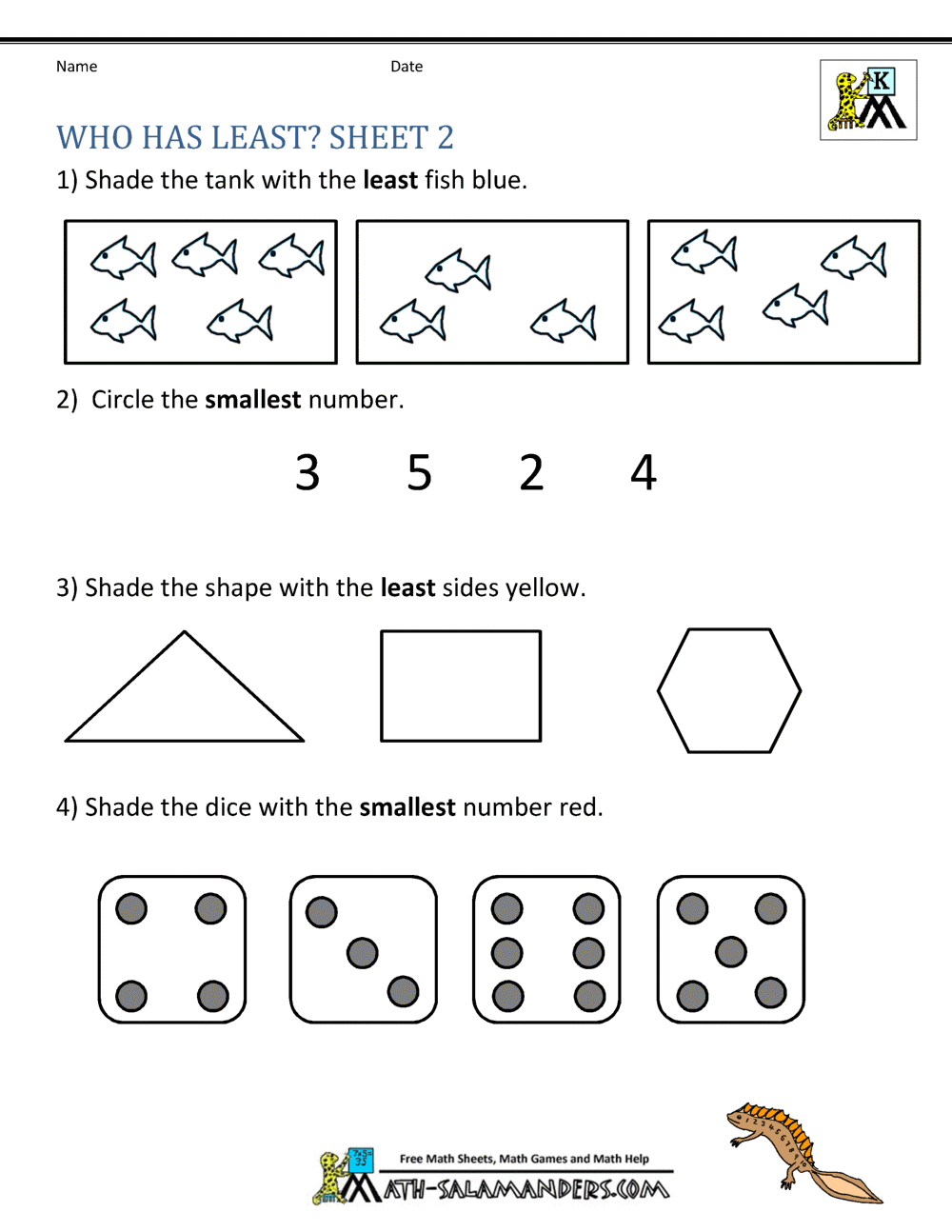 Printable Kindergarten Math Worksheets Comparing Numbers And Size Printable Kindergarten Math Worksheets Comparing Numbers And Size