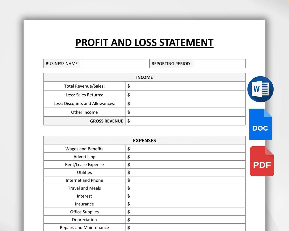53 Profit And Loss Statement Templates Forms Excel PDF