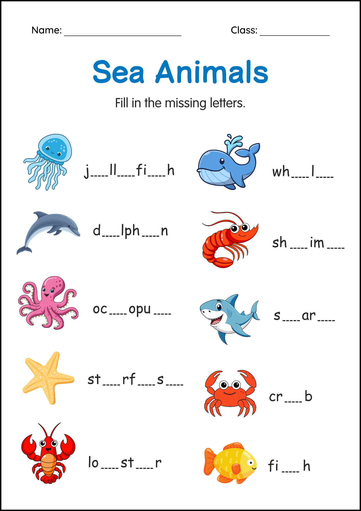 Printable Sea Animals Worksheets Under The Sea Activity For Grade 1 2 3 Made By Teachers Printable Sea Animals Worksheets Under The Sea Activity For Grade 1 2 3 Made By Teachers