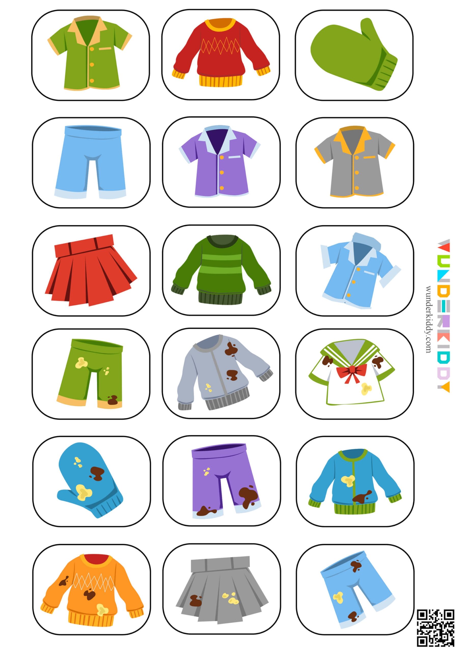 Printable Sorting Laundry Worksheets PDF For Toddlers