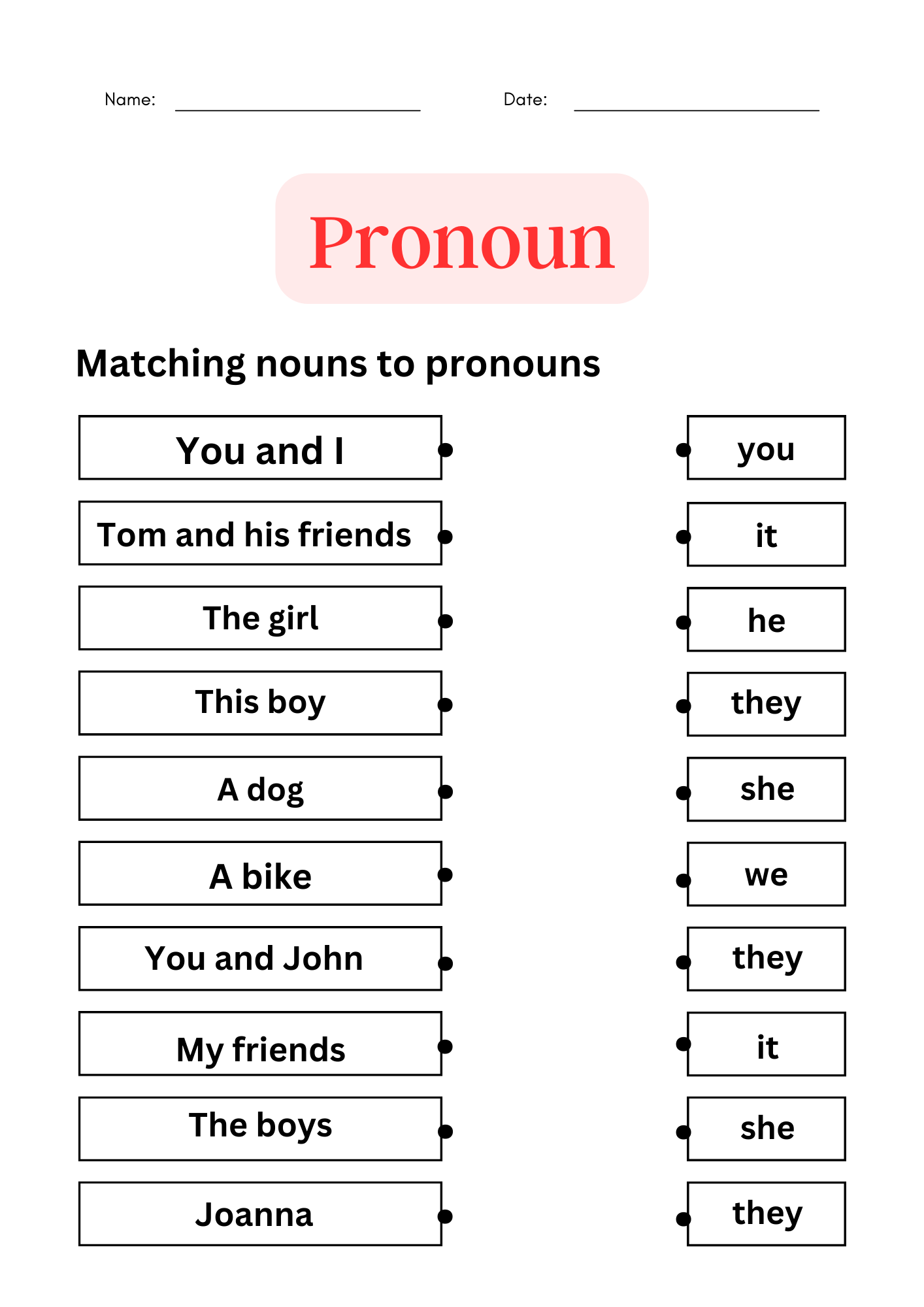 Pronoun Worksheets For Grade 1 2 3 Made By Teachers
