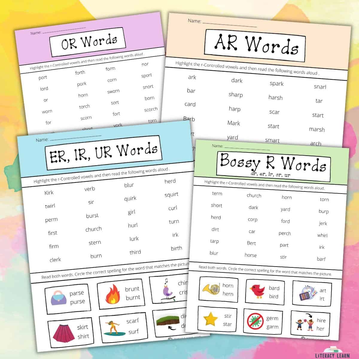 R Controlled Vowels Worksheets 4 Free Printables Literacy Learn Phonics AR Sounds Worksheets Activities For Kids Worksheets Library