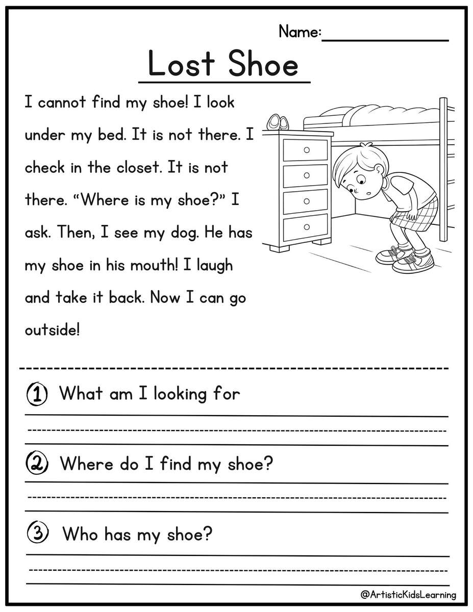 Reading Comprehension Printable Kindergarten First Grade Worksheets Instant Download Fluency Worksheet English Learing Set 4 Etsy Reading Comprehension Printable Kindergarten First Grade Worksheets Instant Download Fluency Worksheet English Learing Set 4 Etsy
