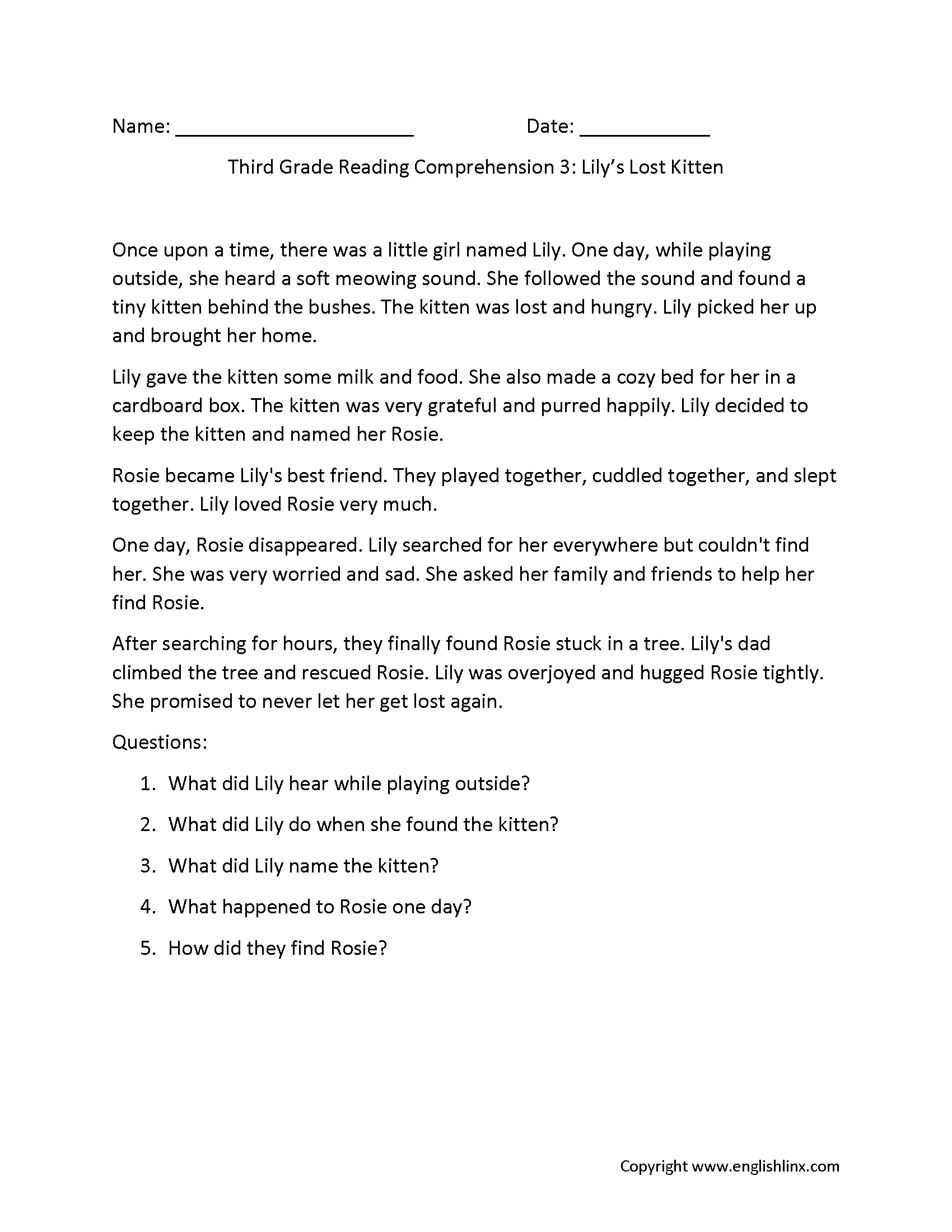 Reading Comprehension Worksheets Free Printable Practice For All Grades Reading Comprehension Worksheets Free Printable Practice For All Grades