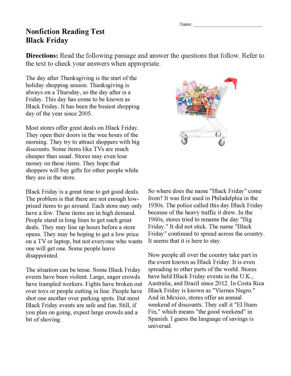 Reading Comprehension Worksheets Online Or Printable