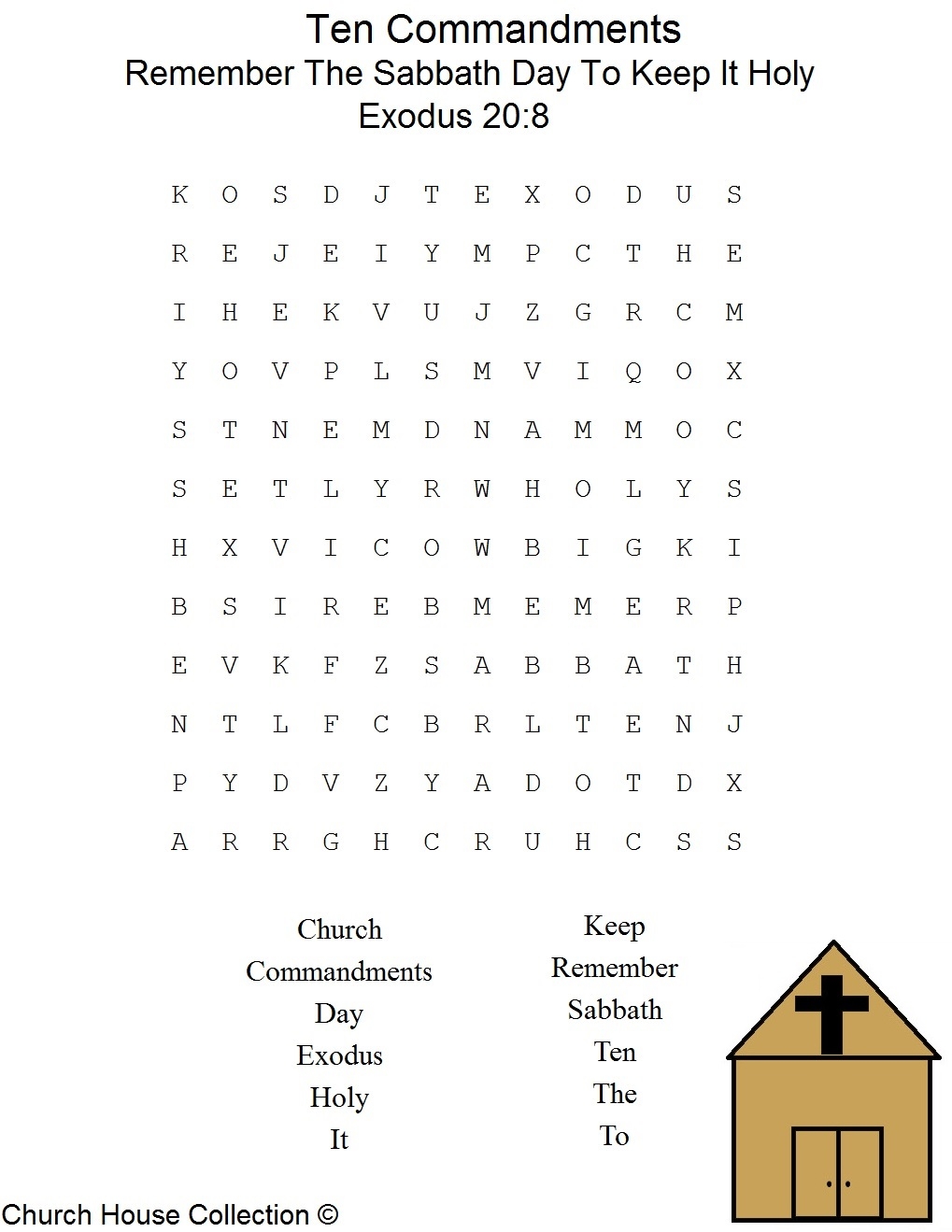 Remember The Sabbath Day To Keep It Holy Word Find