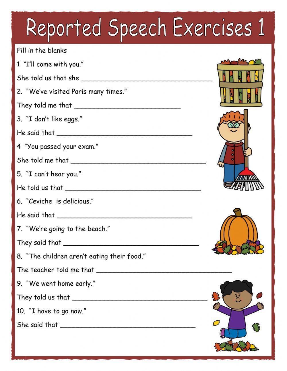 Reported Speech Questions GRAMMAR WORKSHEET 31 ESL Worksheet By Vanessa G L