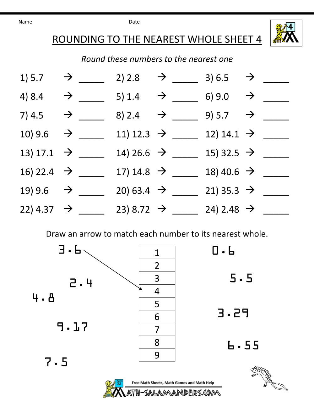 Rounding Decimals To The Nearest Whole Rounding Decimals To The Nearest Whole