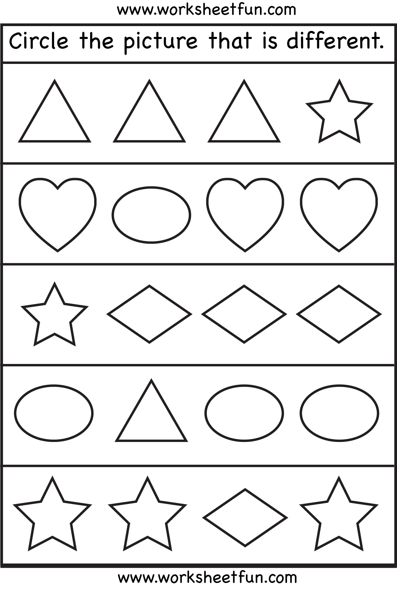 Same And Different Shapes One Worksheet FREE Printable Worksheets Library Same Or Different Worksheet Free Printable Worksheets