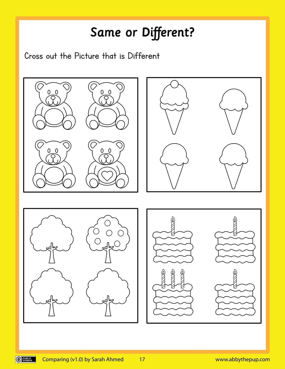 Same Or Different Worksheet Free Printable Worksheets Same Or Different Worksheet Free Printable Worksheets