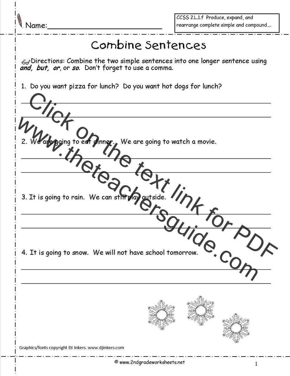 Second Grade Sentences Worksheets CCSS 2 L 1 F Worksheets Second Grade Sentences Worksheets CCSS 2 L 1 F Worksheets
