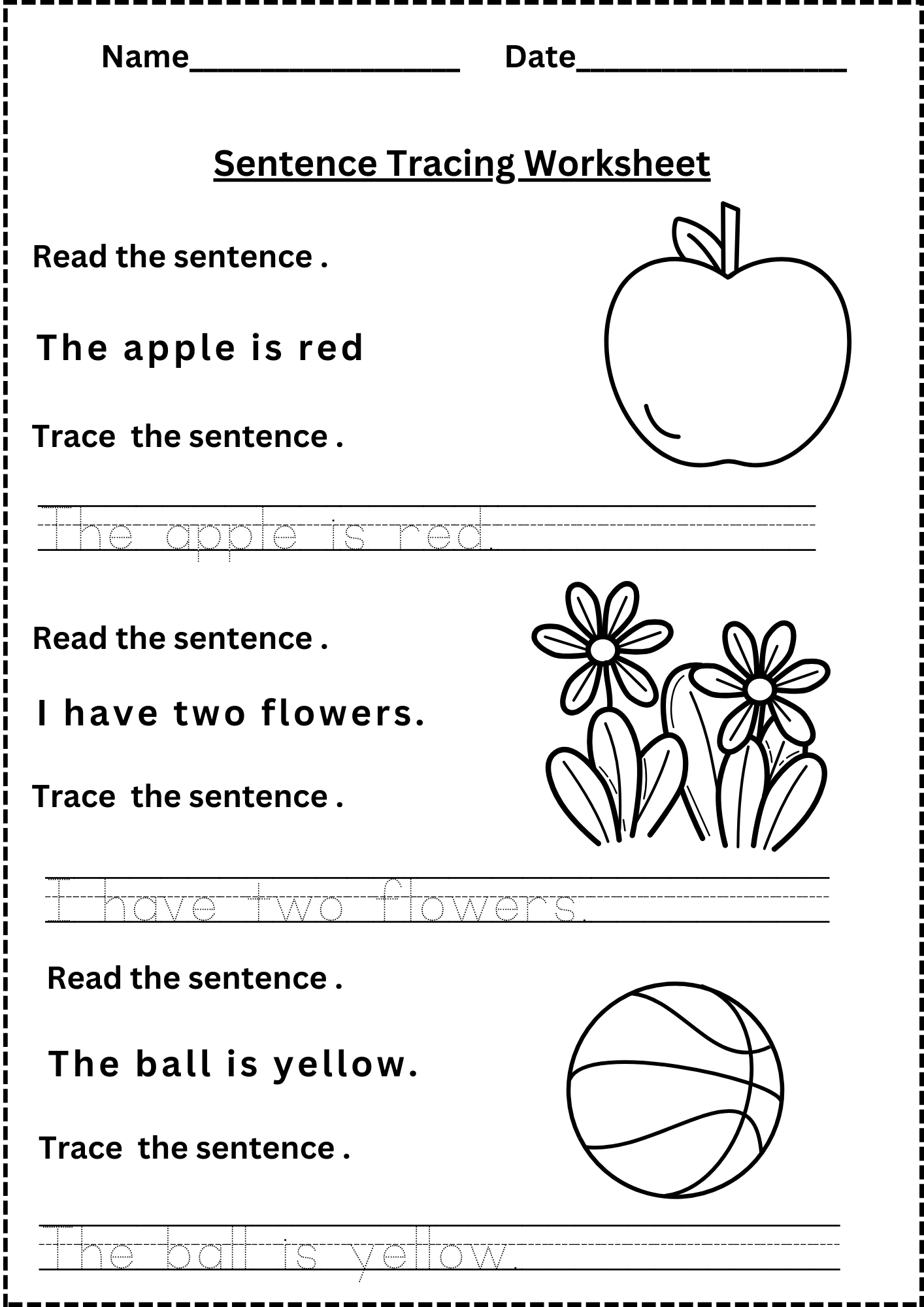 Free Kindergarten Writing Sentences Worksheets Active Little Kids Worksheets Library