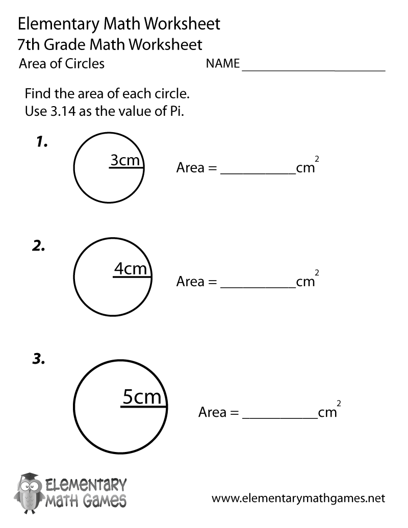 Seventh Grade Area Of Circles Worksheet Storyboard That Free Circle Area Circumference Worksheets