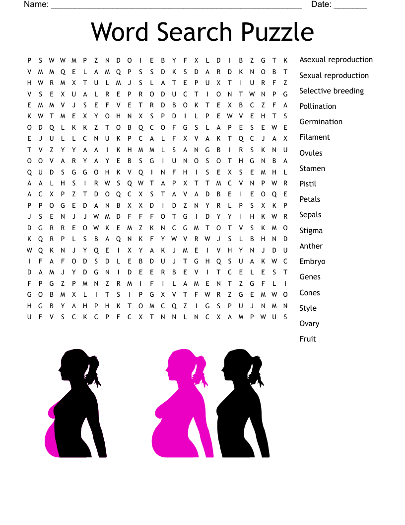Sexual And Asexual Reproduction Word Search WordMint