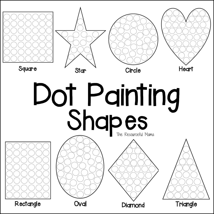 Shapes Dot Painting Free Printable The Resourceful Mama Summer Dot Activity Free Printables The Resourceful Mama