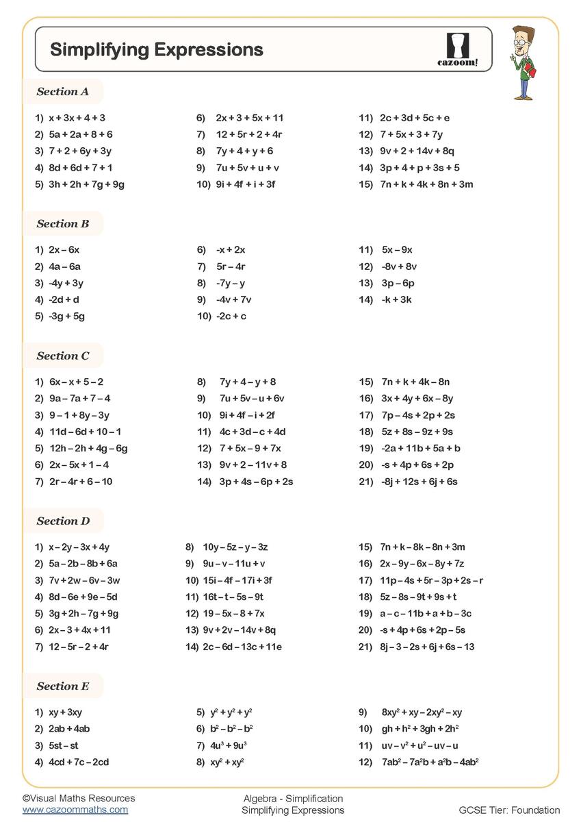 Expressions And Equations 6th Grade