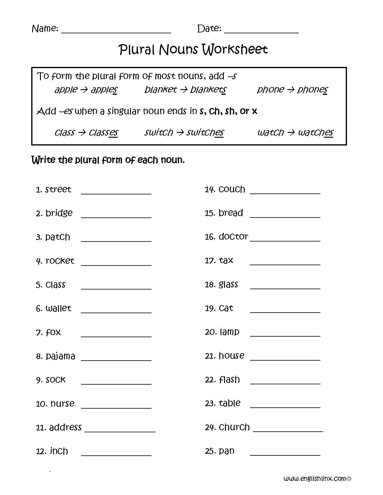 Singular And Plural Nouns Grammar Worksheets Irregular And Regular Nouns Made By Teachers