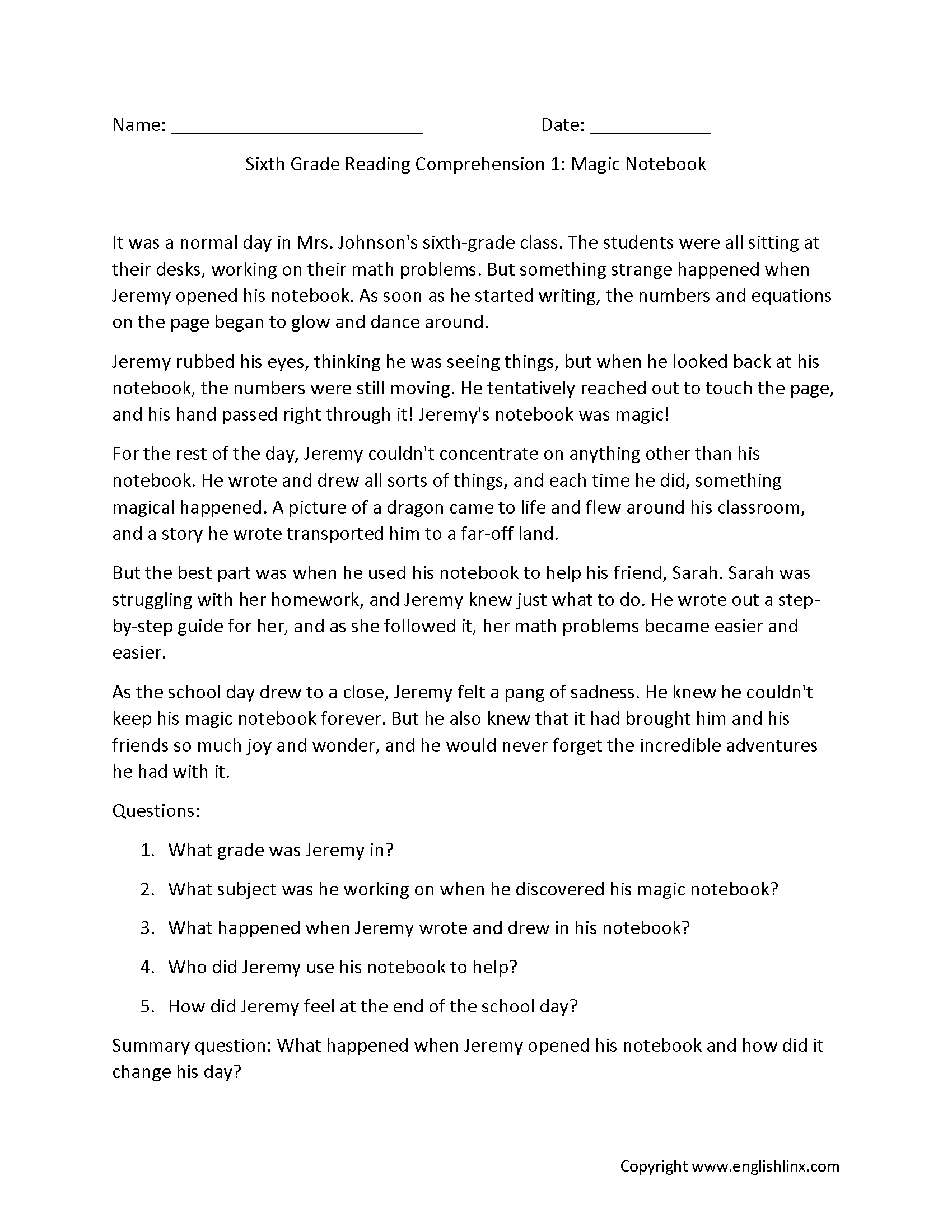 Reading Worksheets Comprehension And Inference Skills