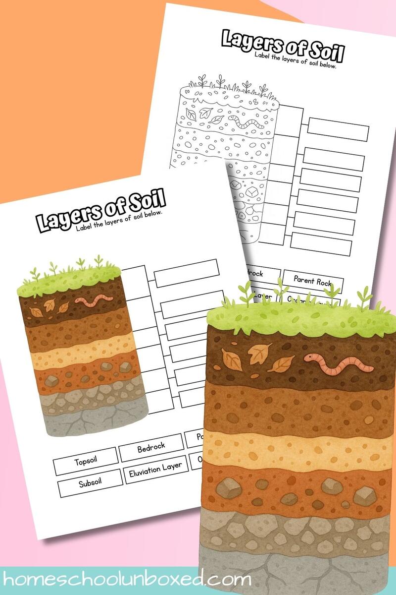 Soil Layers Labeling Worksheet Free Printable Layers Of Soil Printable Worksheets Digital Download Earth Science Pages Etsy