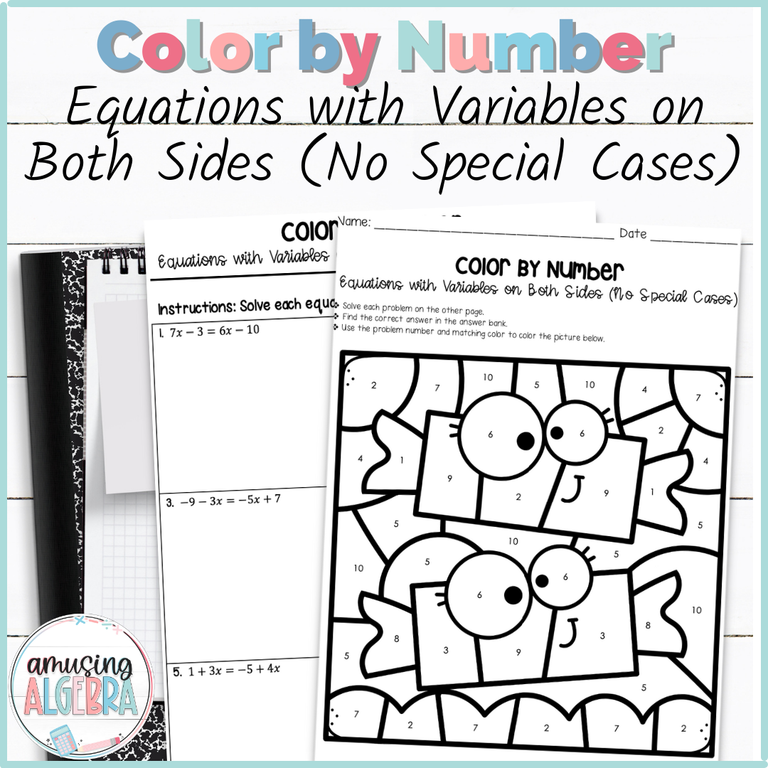 Solving Equations With Variables On Both Sides Coloring Activity Made By Teachers Solving Equations With Variables On Both Sides Coloring Activity Made By Teachers