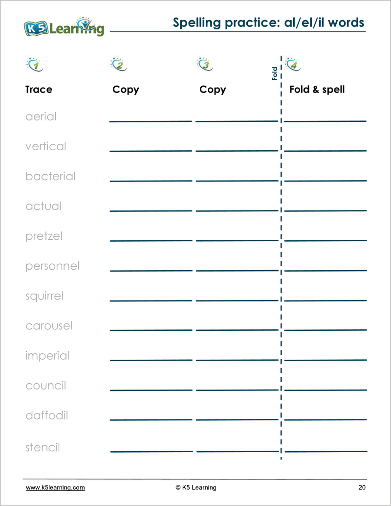 Spelling Workbook For Grade 4 K5 Bookstore
