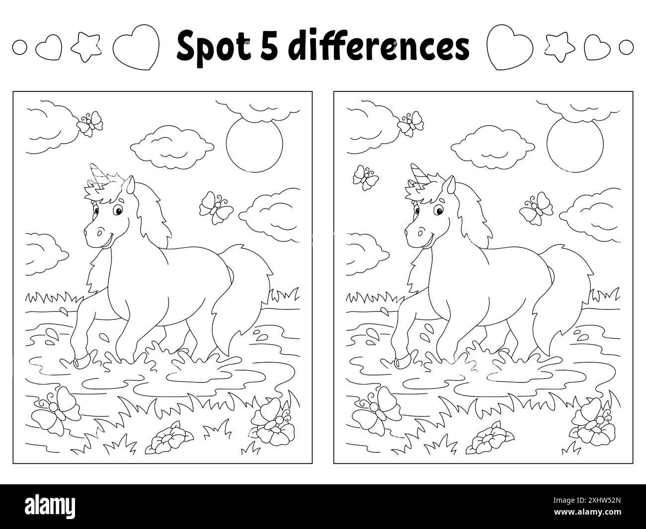 Spot The Difference Puzzle Black And White Stock Photos Images Alamy 31 Spot The Difference Printable Worksheets Busy Book Printable Book Etsy