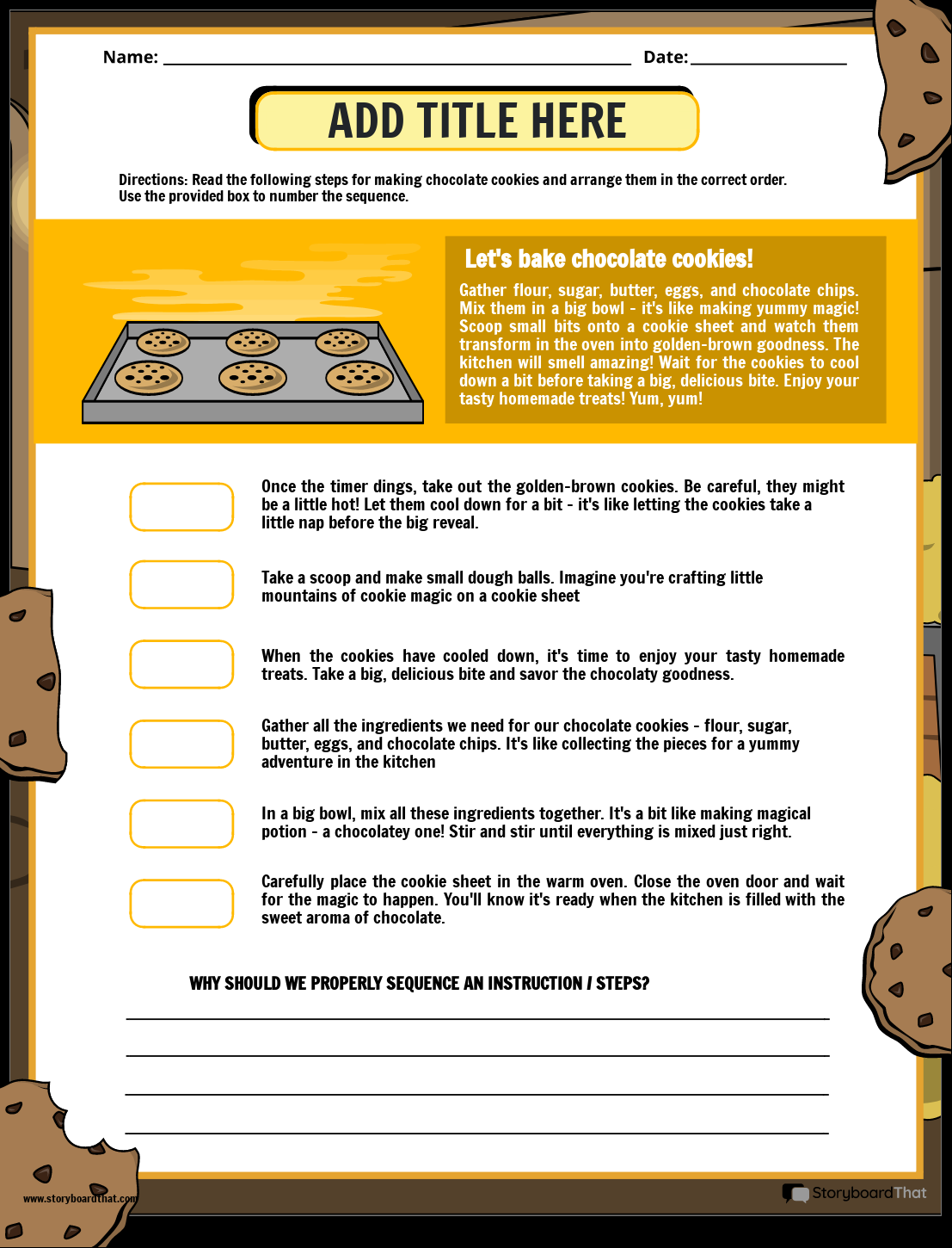 Story Sequencing Worksheets By Storyboard That