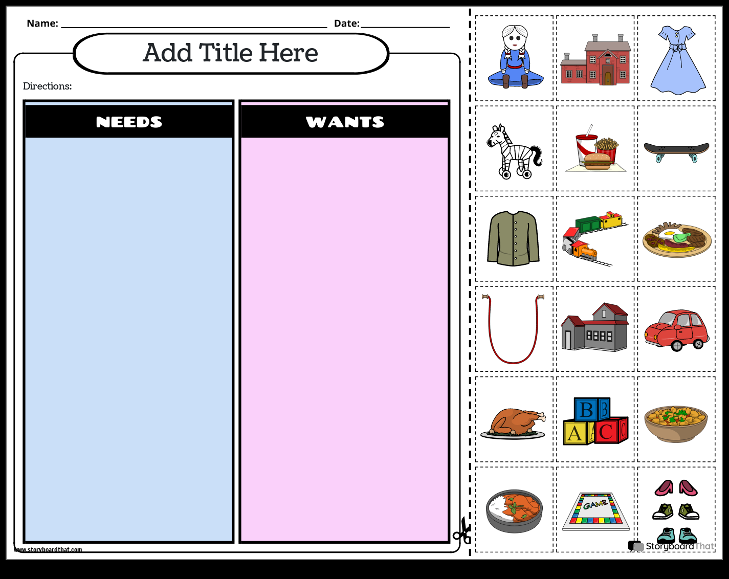 Storyboard That Economics Worksheet Creation