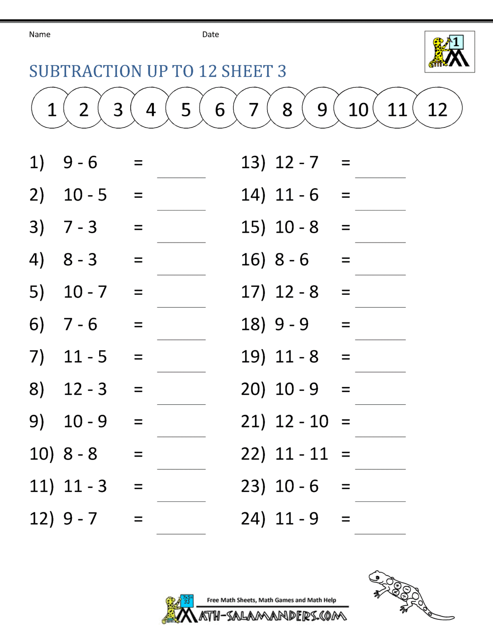 Subtraction Facts Worksheets 1st Grade Subtraction Facts Worksheets 1st Grade