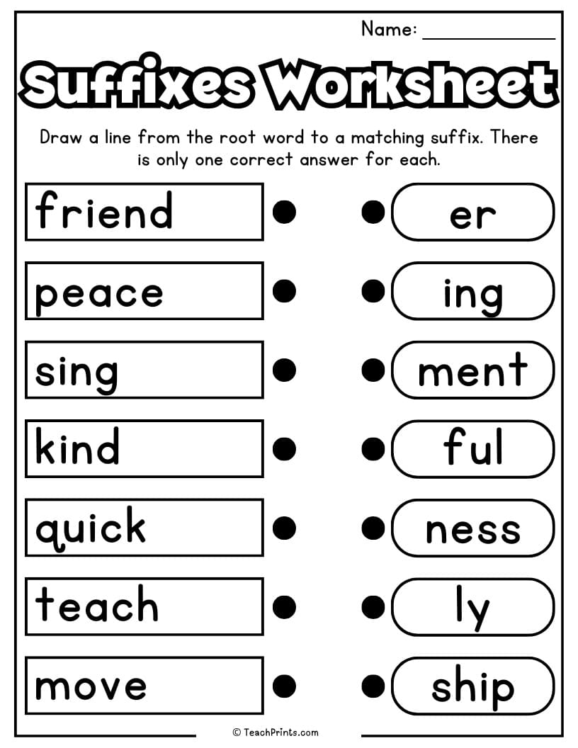 Suffix Worksheets 10 Free PDF Printables Teach Prints Suffix Worksheets 10 Free PDF Printables Teach Prints