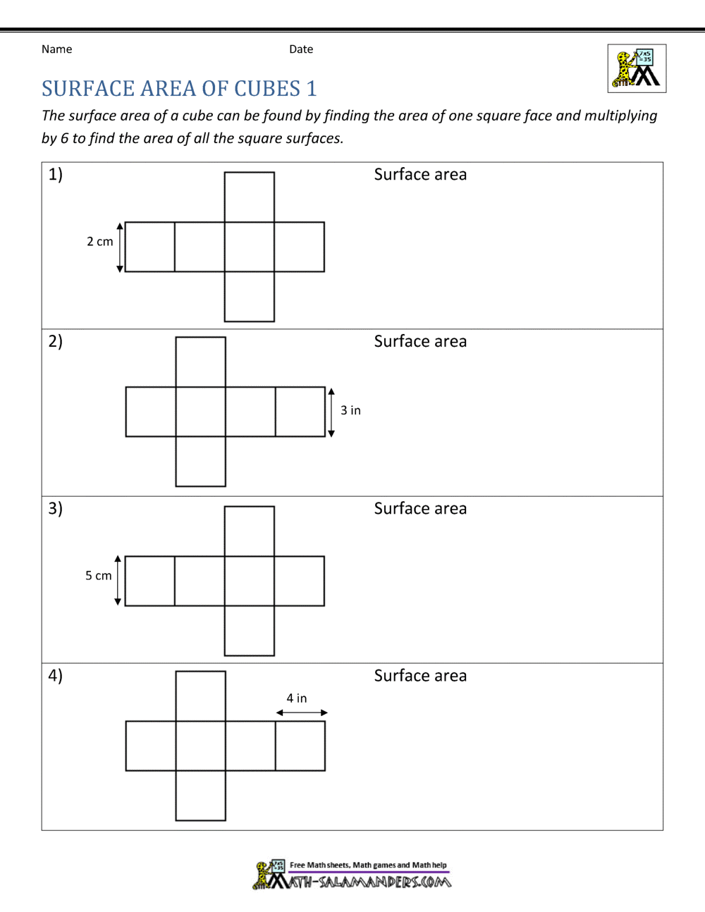 Surface Area Volume Nets Of Solids Worksheets Made By Teachers