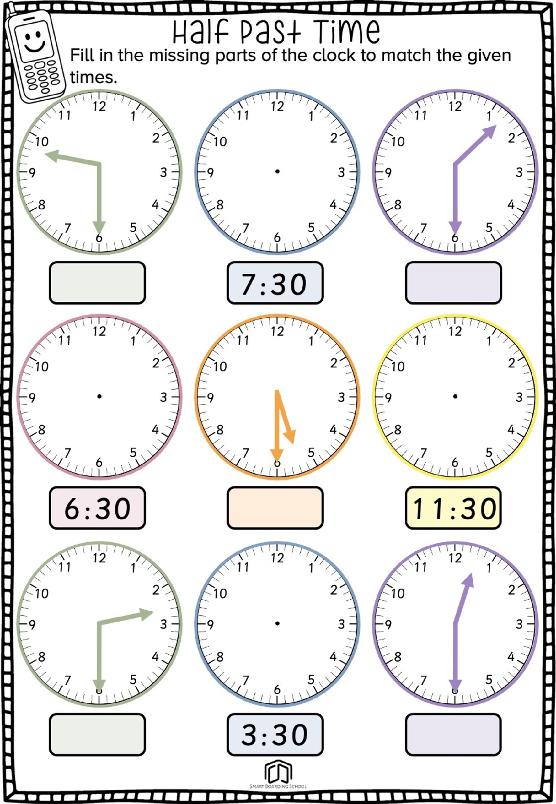 Telling Time Clock Worksheets