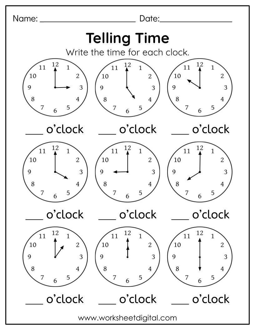 Telling Time Worksheet Digital Analog Clock Practice PDF Etsy 4th Grade Elapsed Time Worksheets