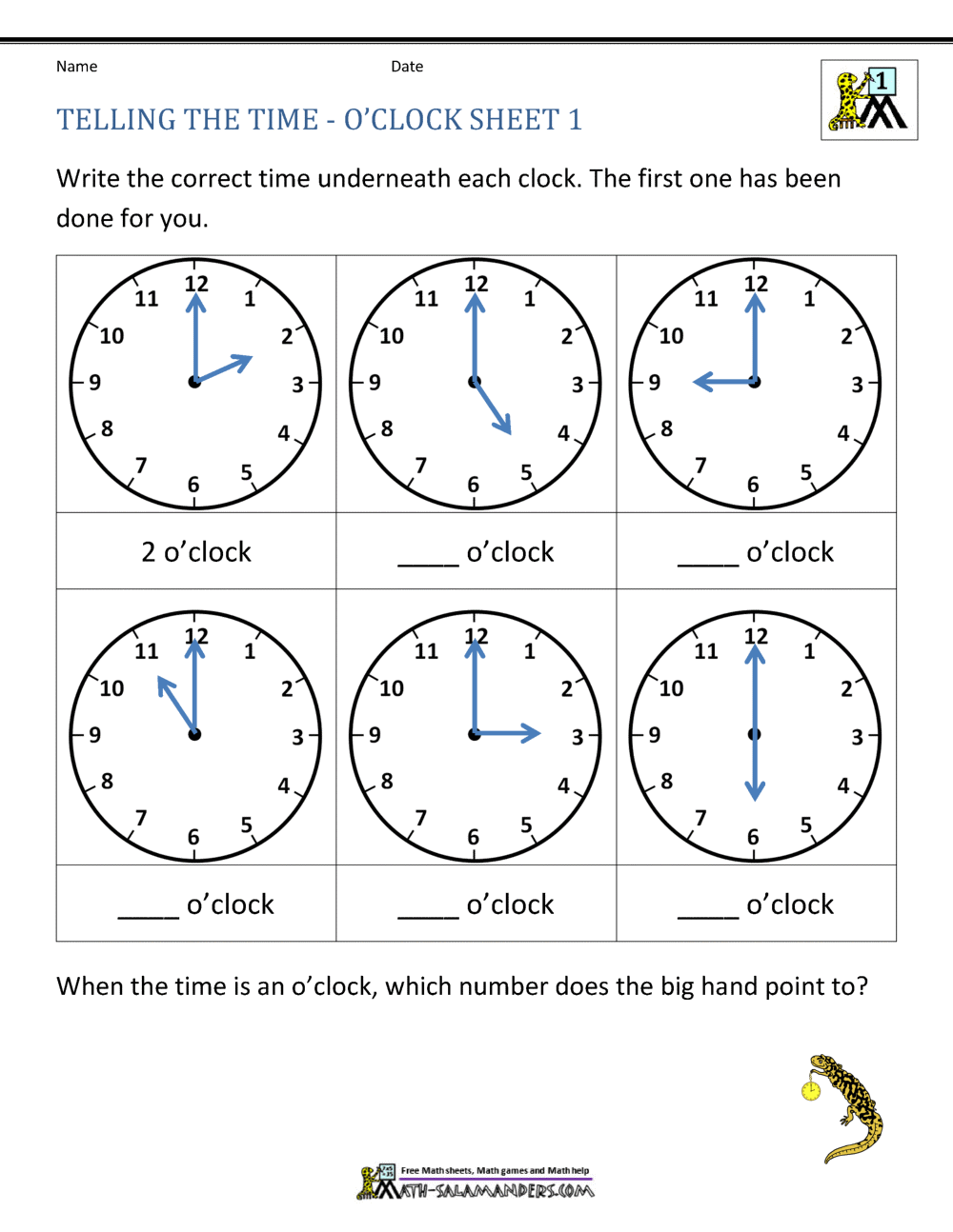 Telling Time Worksheets O Clock And Half Past Free Telling Time First Grade Worksheets The Artisan Life