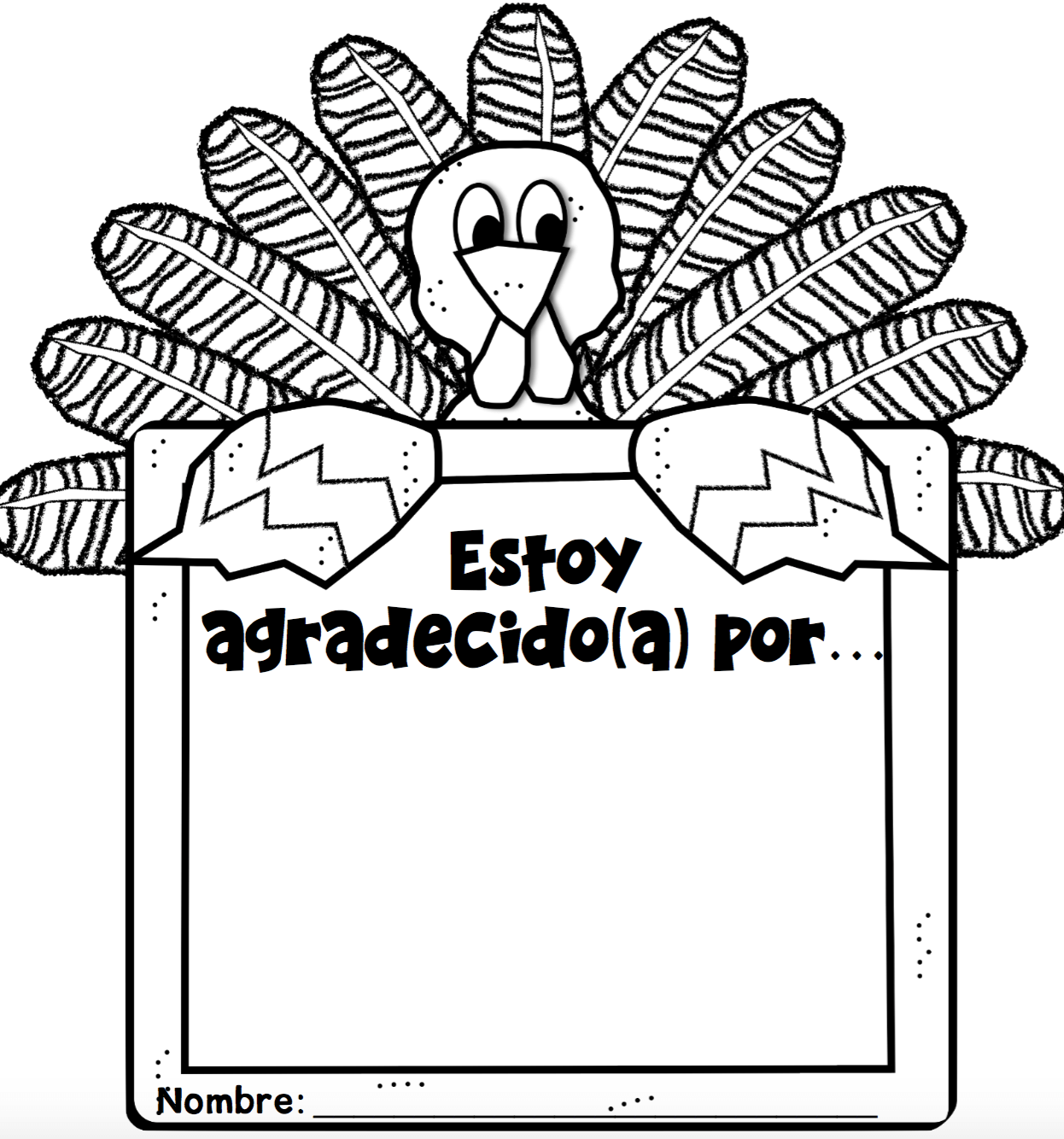 Thanksgiving Freebies In Spanish MommyMaleta Worksheets Library I Am Thankful Turkey Printable Spanish Class Craft Template Srta Spanish
