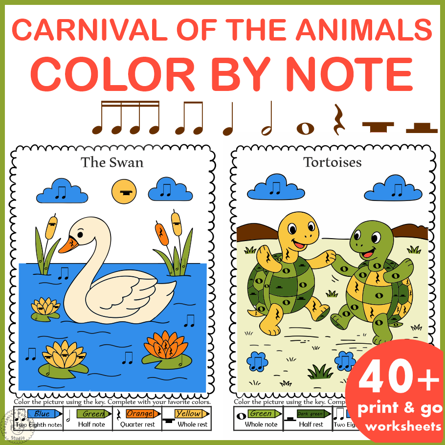 Carnival Of The Animals By Camille Saint Sa Ns Coloring Pages Music