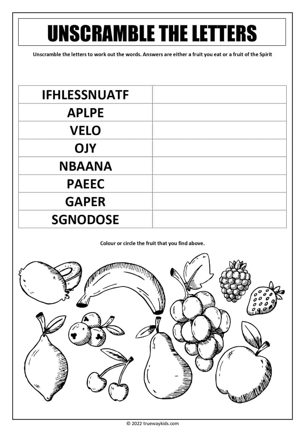 THE FRUIT OF THE SPIRIT Galatians 5 22 26 Bible Lesson For Teens Trueway Kids