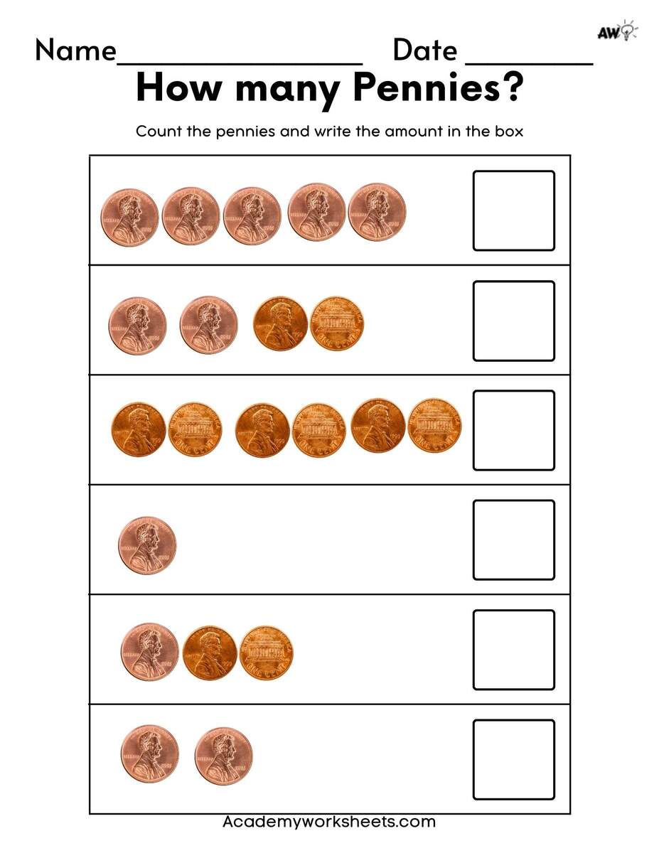 Top 6 Counting Pennies Worksheets For Money Management Academy Worksheets Library