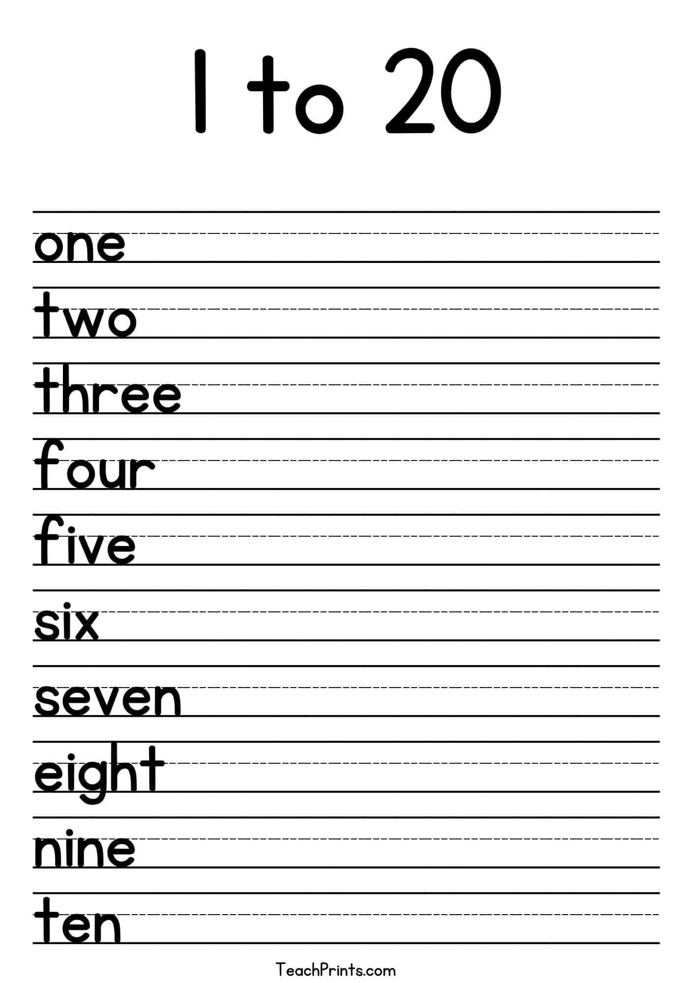 Tracing Numbers 1 20 Worksheets Free Printable Pdfs Teach Prints Tracing Numbers 1 20 Worksheets Free Printable Pdfs Teach Prints