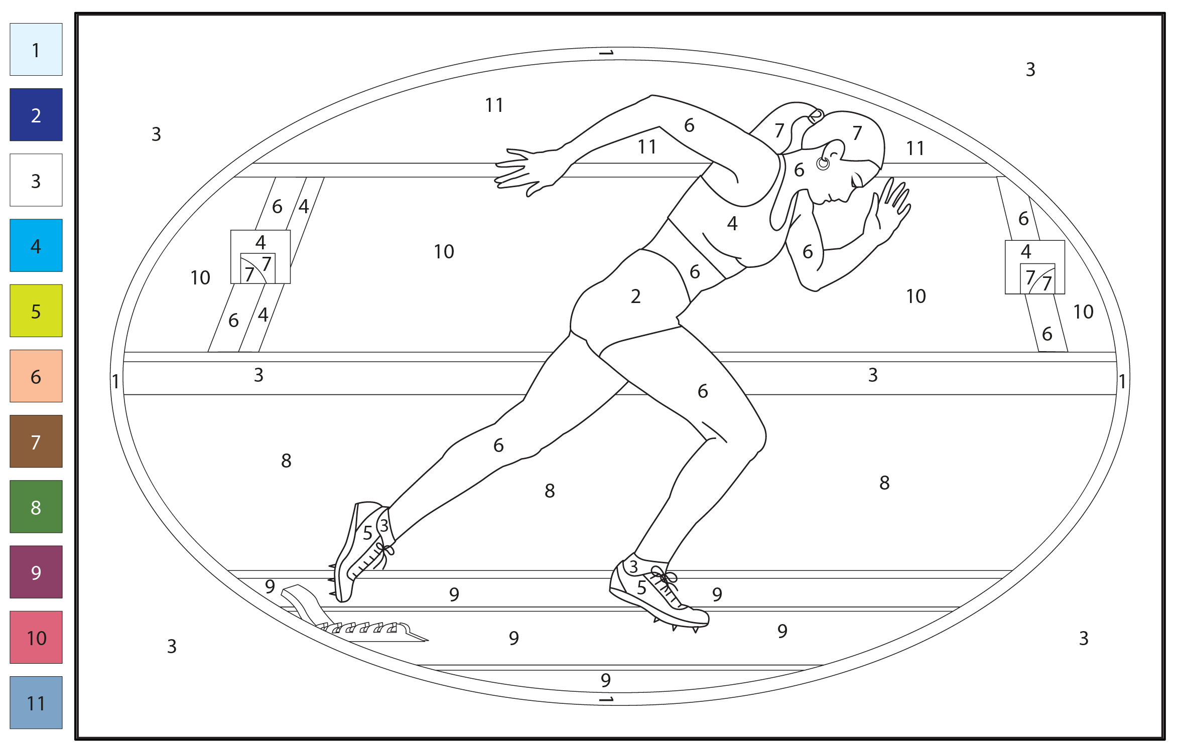 Track And Field Color By Number Coloring Page Free Printable Track And Field Color By Number Coloring Page Free Printable
